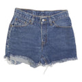 LEVI'S Womens Denim Blue Cut-Off Shorts S W27 Raw Edge Frayed Hem Casual