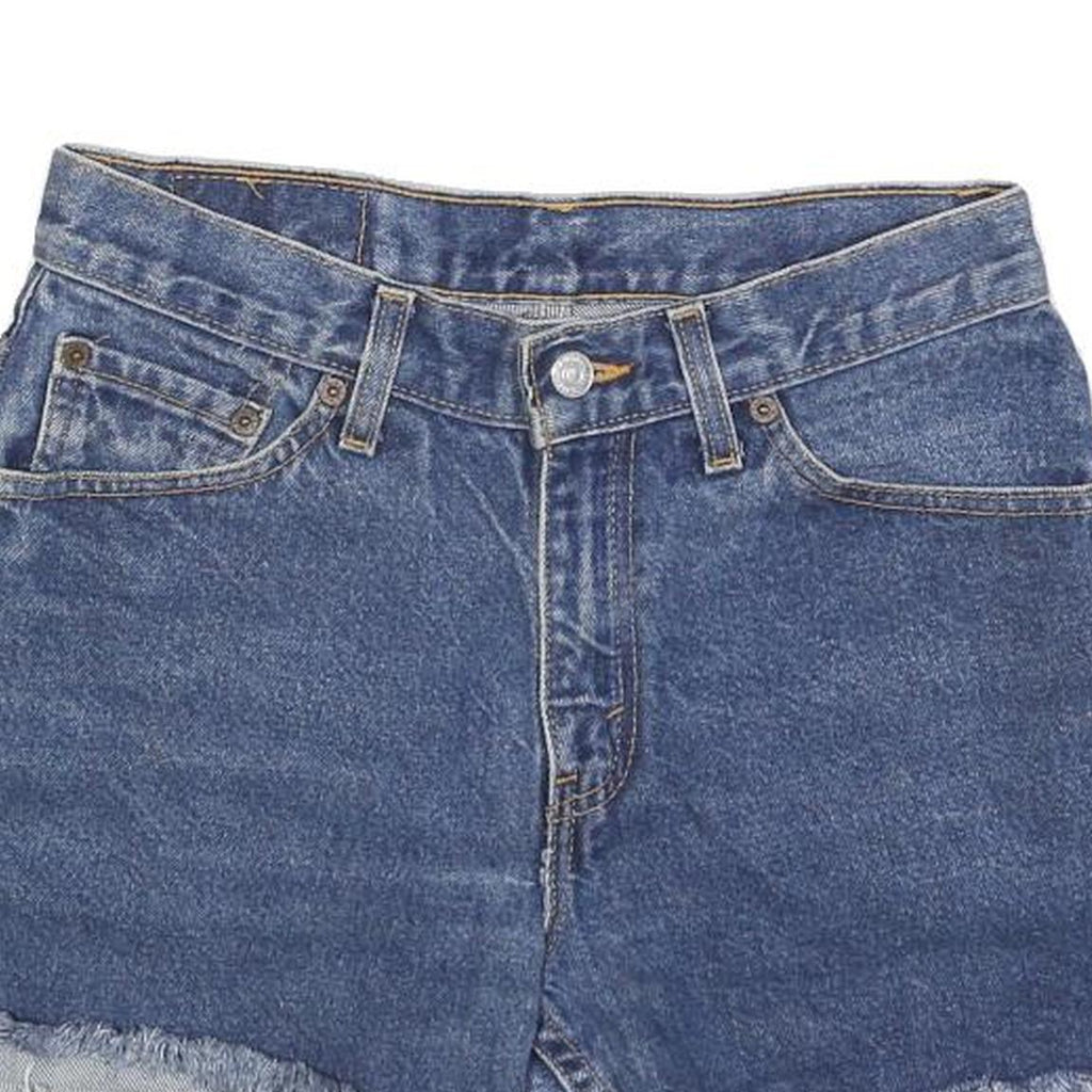 LEVI'S Womens Denim Blue Cut-Off Shorts S W27 Raw Edge Frayed Hem Casual