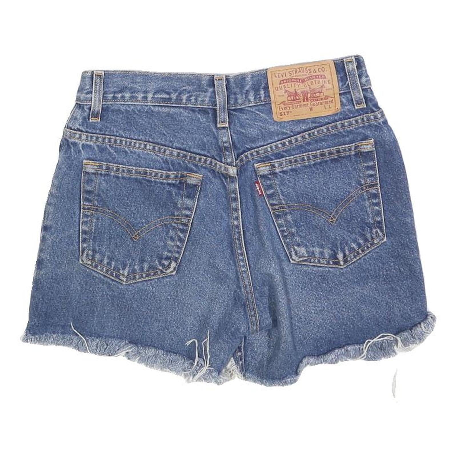 LEVI'S Womens Denim Blue Cut-Off Shorts S W27 Raw Edge Frayed Hem Casual