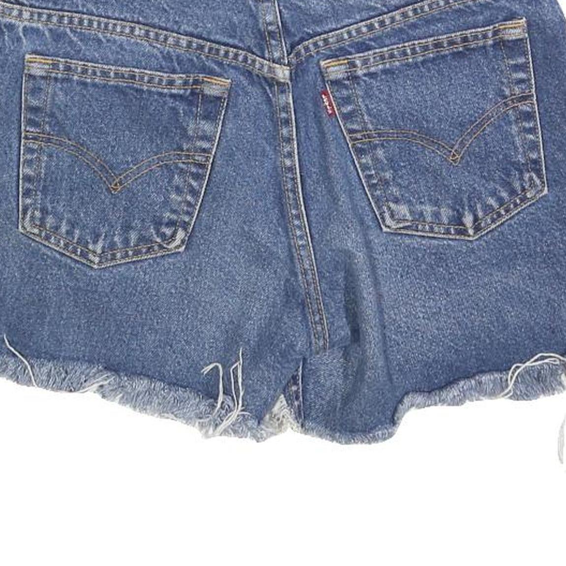 LEVI'S Womens Denim Blue Cut-Off Shorts S W27 Raw Edge Frayed Hem Casual