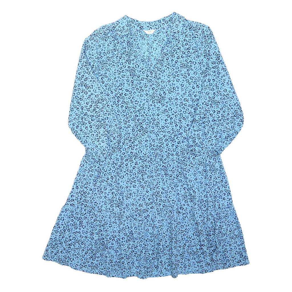 HUSH Womens Blue Animal Print Day Woven Midi Dress M Polyester Blend