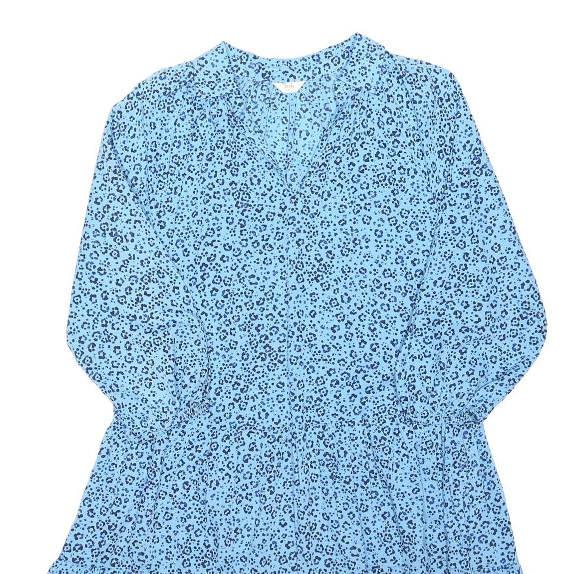 HUSH Womens Blue Animal Print Day Woven Midi Dress M Polyester Blend