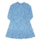 HUSH Womens Blue Animal Print Day Woven Midi Dress M Polyester Blend