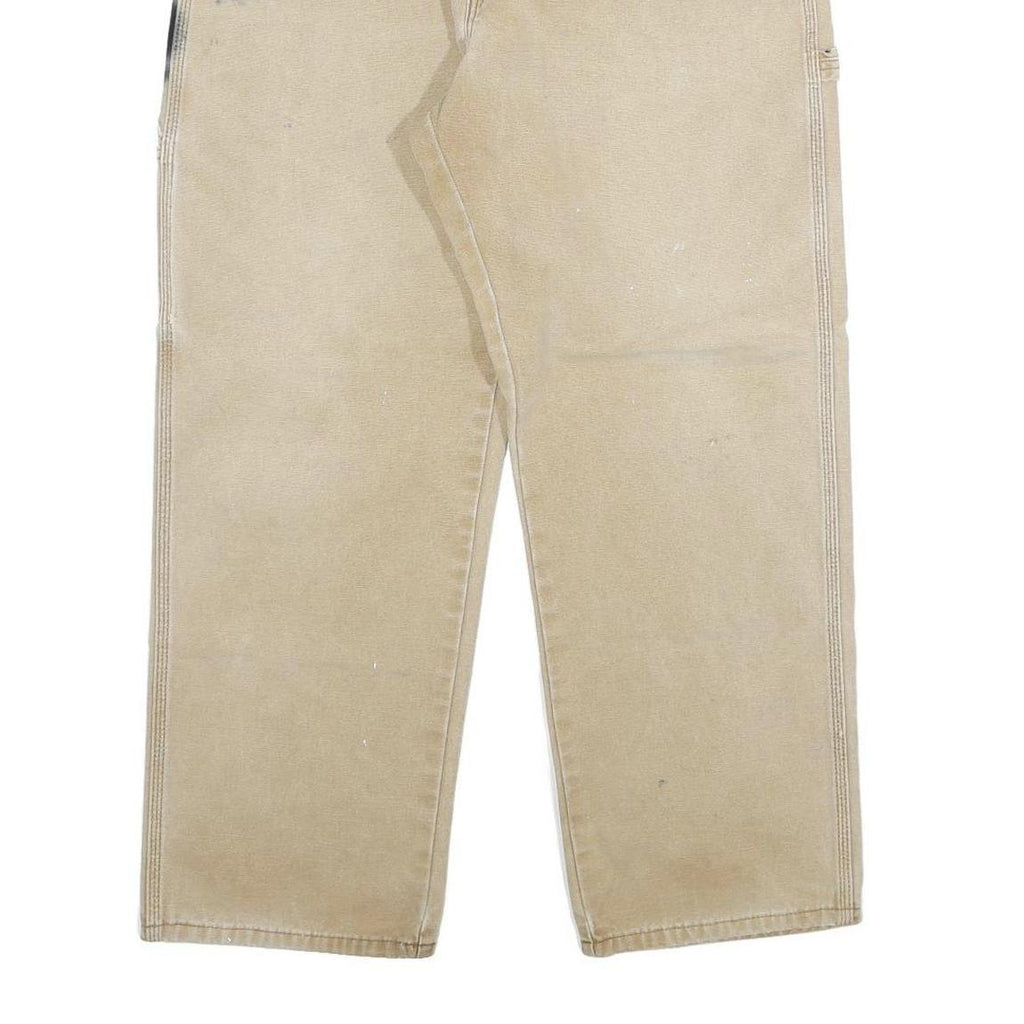 DICKIES Mens Jeans Beige Regular Straight Denim W36 L30 Workwear Durable