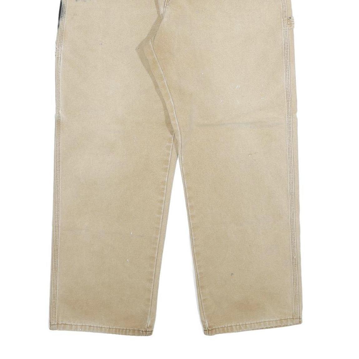 DICKIES Mens Jeans Beige Regular Straight Denim W36 L30 Workwear Durable