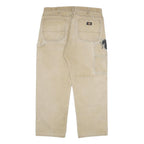 DICKIES Mens Jeans Beige Regular Straight Denim W36 L30 Workwear Durable