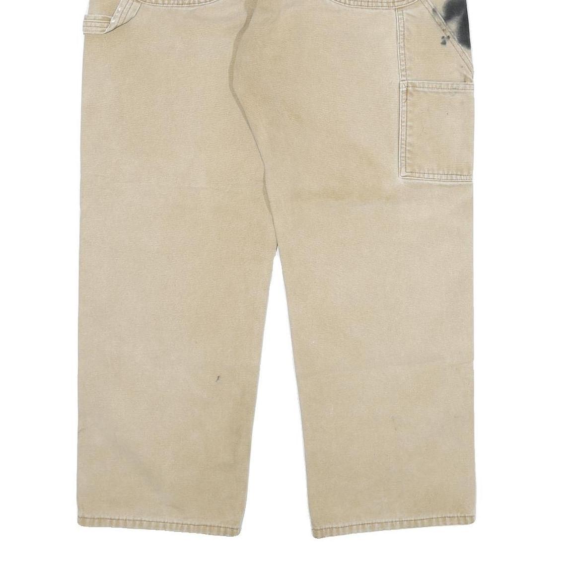 DICKIES Mens Jeans Beige Regular Straight Denim W36 L30 Workwear Durable