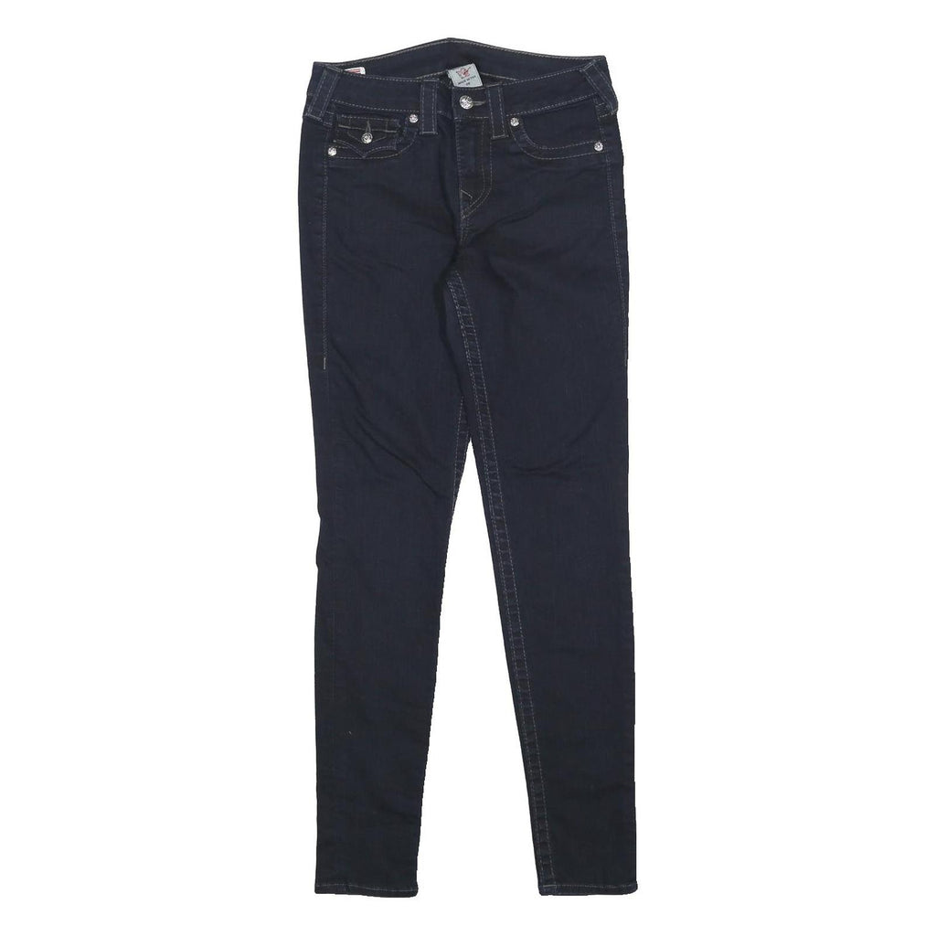 TRUE RELIGION Womens Jeans Blue Slim Skinny Denim Medium W28 L31 Zip Stylish