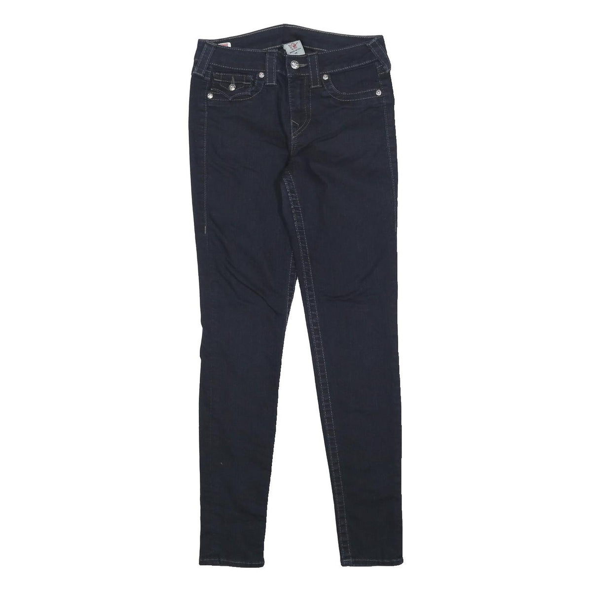 TRUE RELIGION Womens Jeans Blue Slim Skinny Denim Medium W28 L31 Zip Stylish