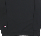 CHAMPION Womens Black Cotton Blend Crew Neck L Sweatshirt Logo Print Casual