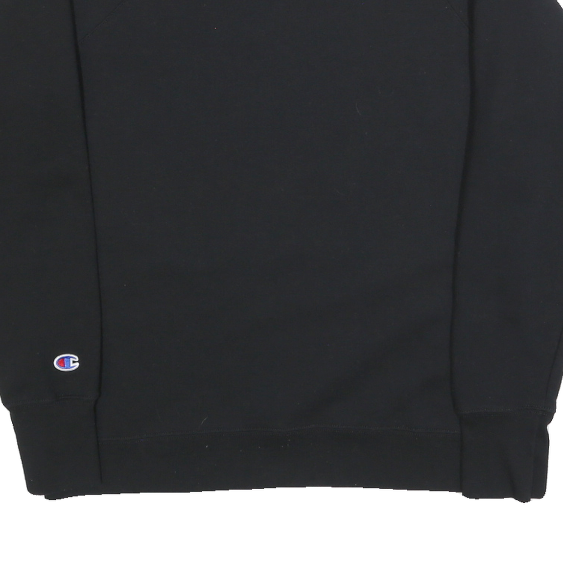 CHAMPION Womens Black Cotton Blend Crew Neck L Sweatshirt Logo Print Casual