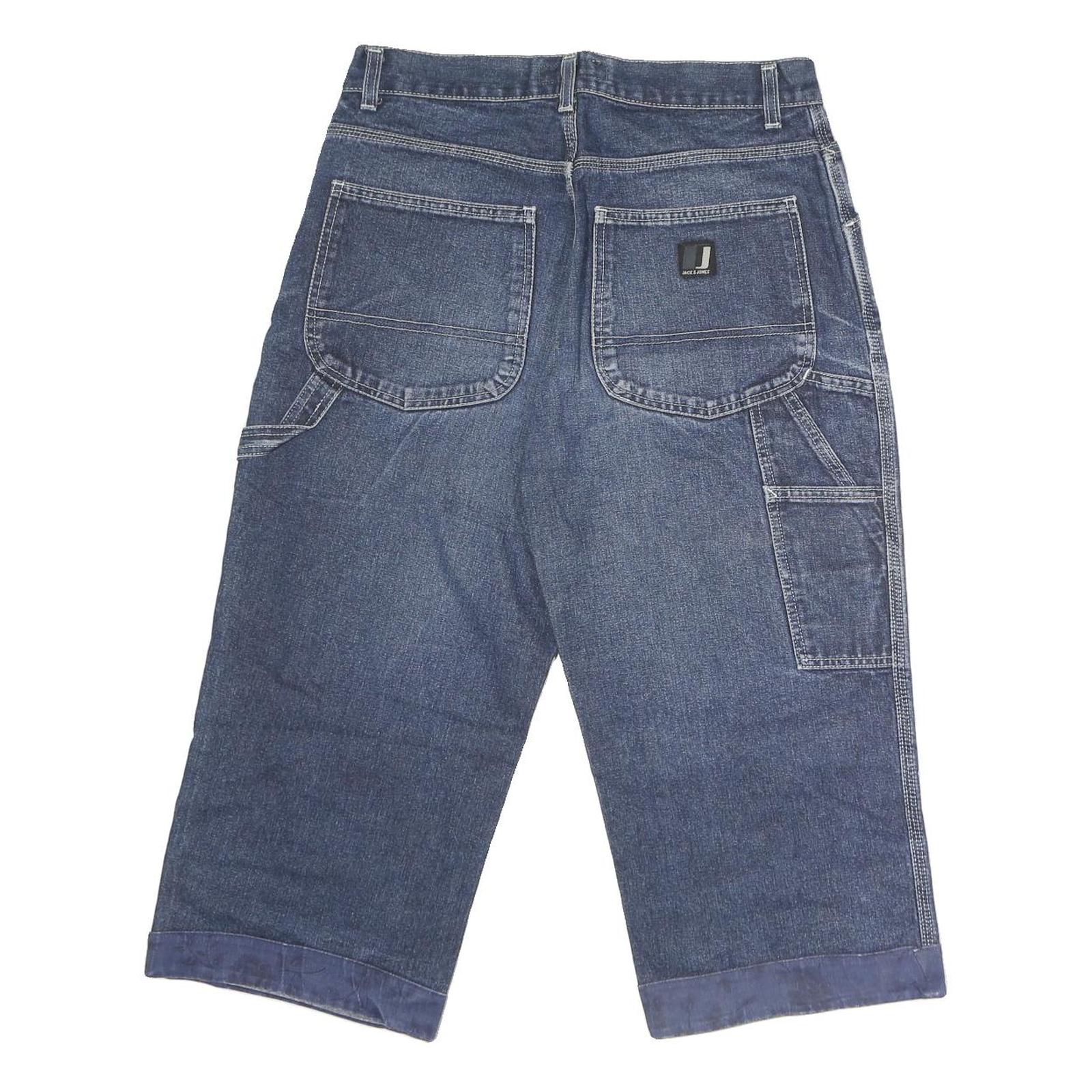 JACK & JONES Mens Denim Blue Casual Shorts M W32 Cotton Relaxed Fit