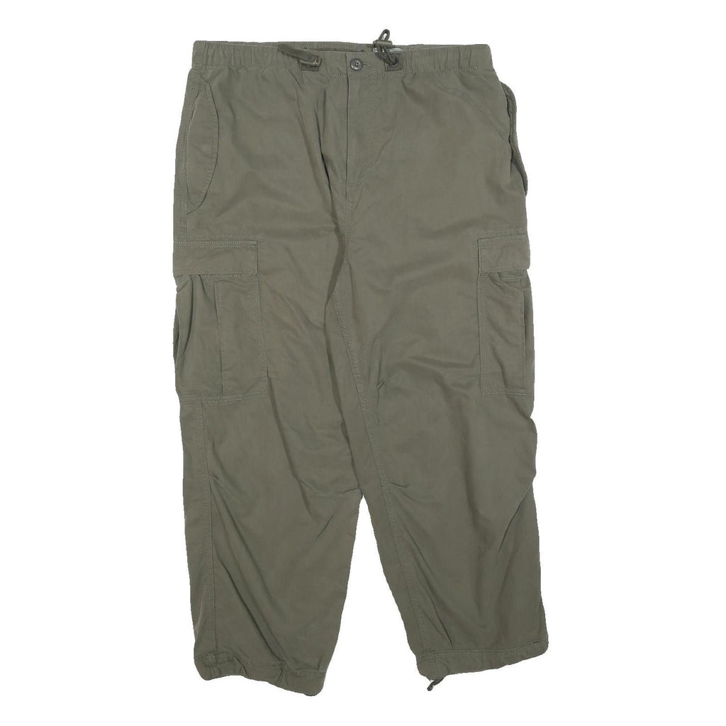 SUPERDRY Womens Cotton Blend Relaxed Cargo Trousers Olive Green W32 L25