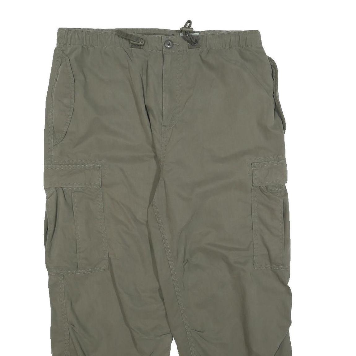 SUPERDRY Womens Cotton Blend Relaxed Cargo Trousers Olive Green W32 L25