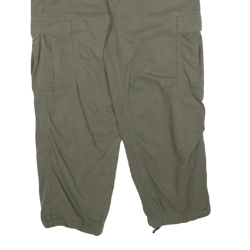 SUPERDRY Womens Cotton Blend Relaxed Cargo Trousers Olive Green W32 L25