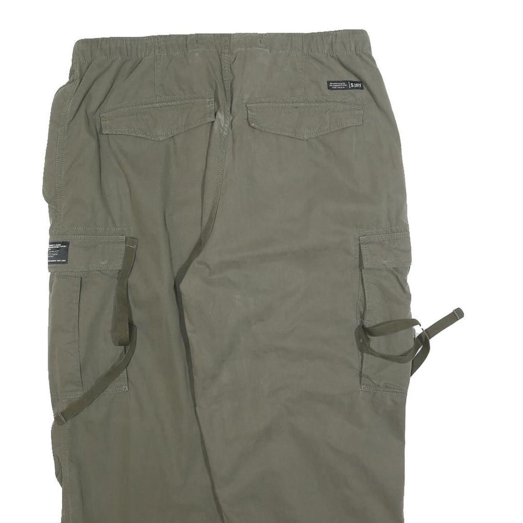 SUPERDRY Womens Cotton Blend Relaxed Cargo Trousers Olive Green W32 L25