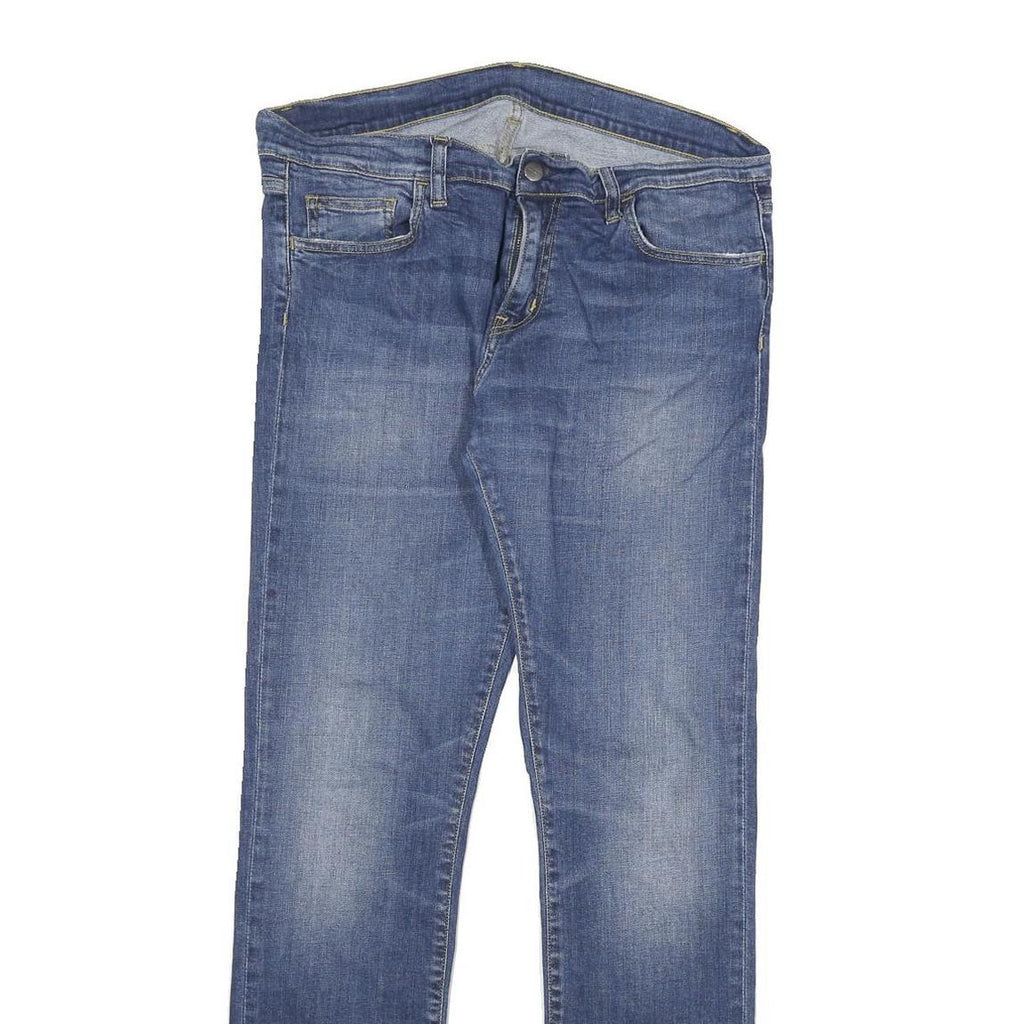 CARHARTT Mens Slim Blue Denim Slim Jeans W34 L32 Casual Zip Closure