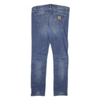 CARHARTT Mens Slim Blue Denim Slim Jeans W34 L32 Casual Zip Closure