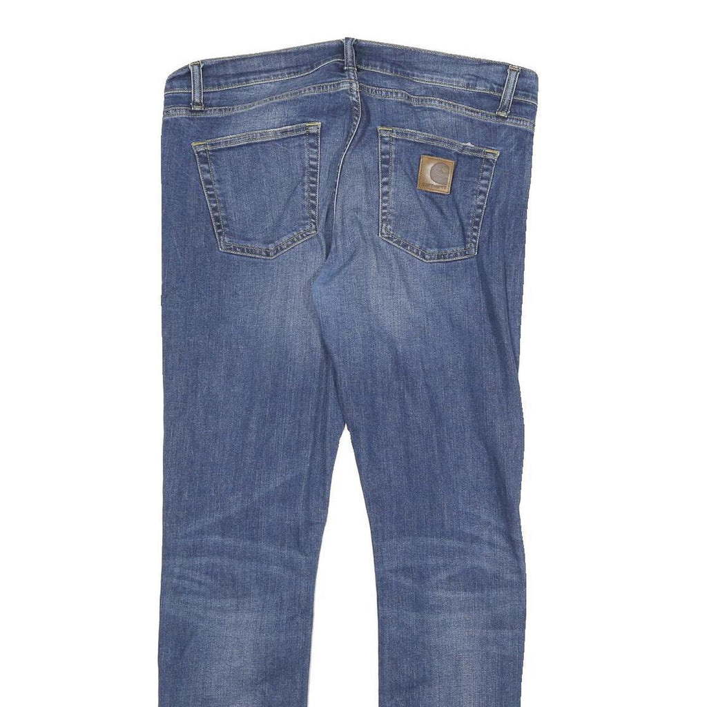 CARHARTT Mens Slim Blue Denim Slim Jeans W34 L32 Casual Zip Closure