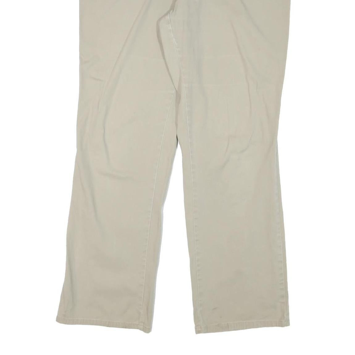 DICKIES Mens Cotton Blend Beige Regular Straight Trousers W34 L30 Workwear