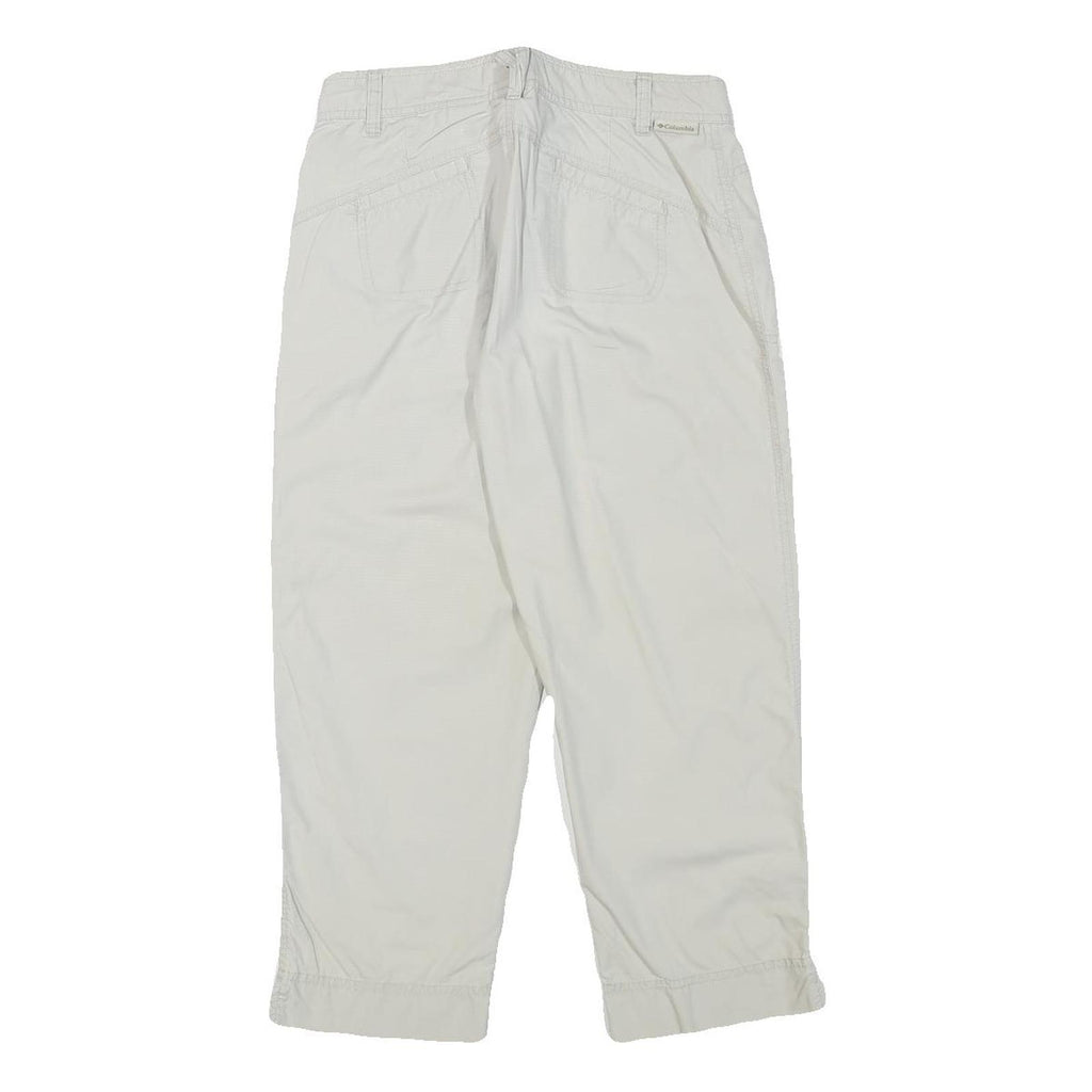 COLUMBIA Womens Cotton Blend White Relaxed Capri Trousers W28 L24 Casual Outdoor