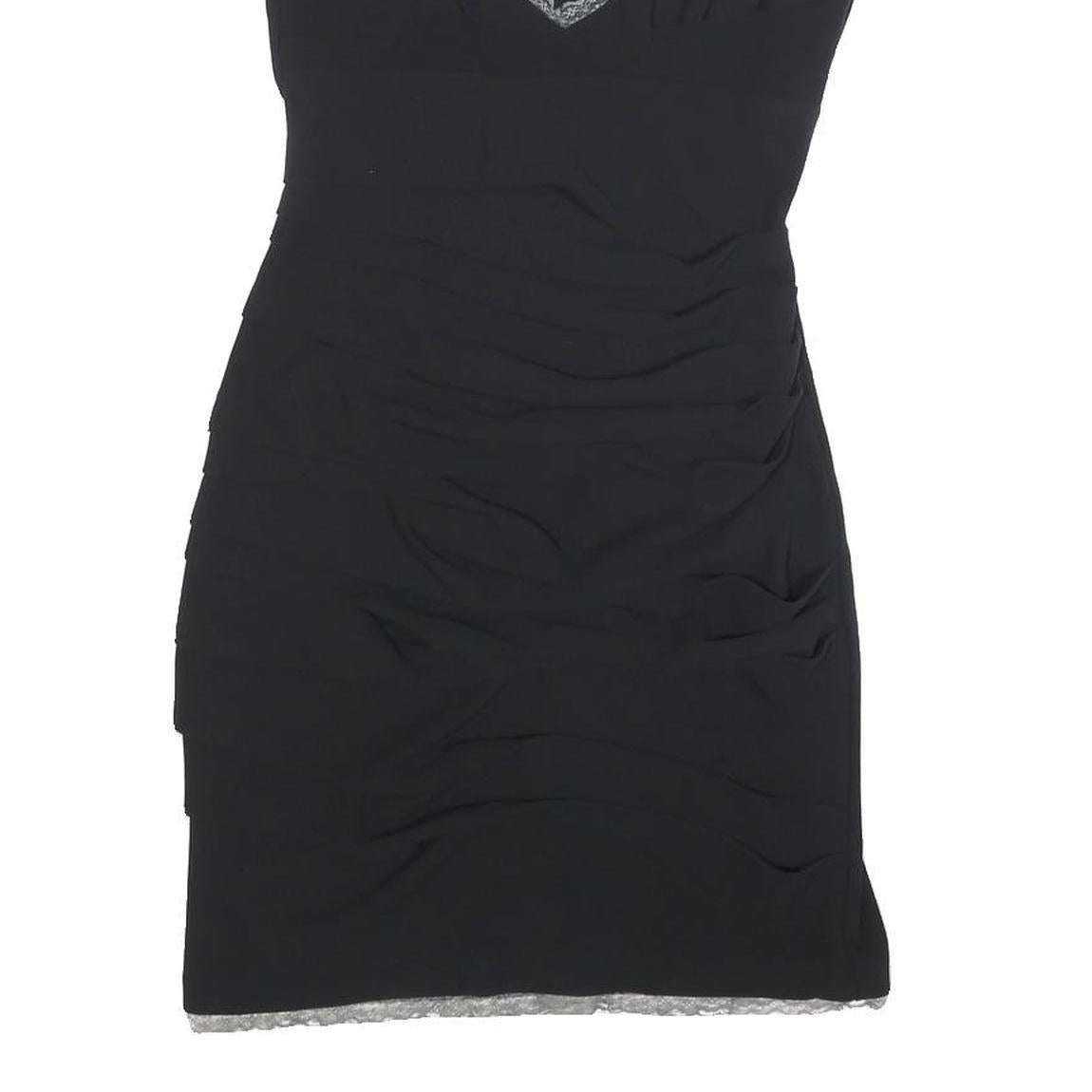 RINA SCIMENTO Womens Black Bodycon Woven Mini Dress S Sweetheart Neckline