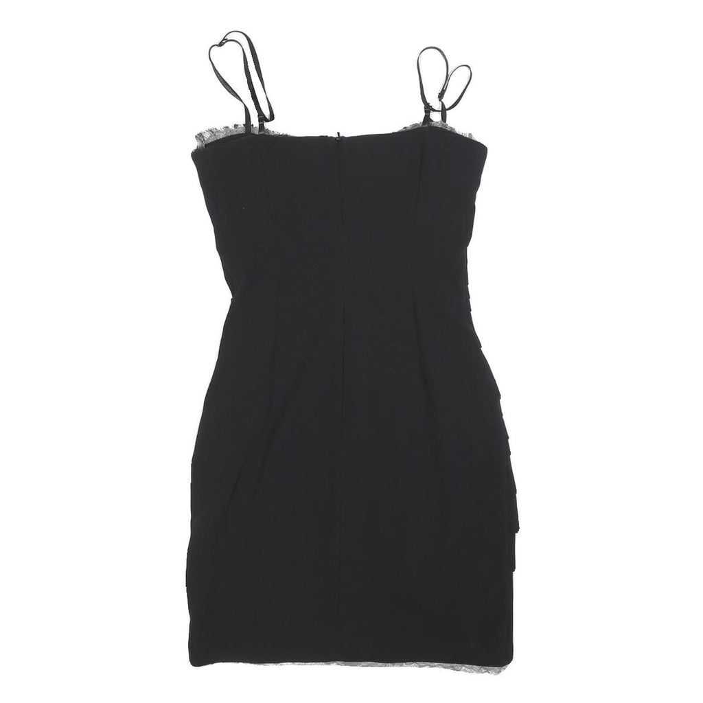 RINA SCIMENTO Womens Black Bodycon Woven Mini Dress S Sweetheart Neckline