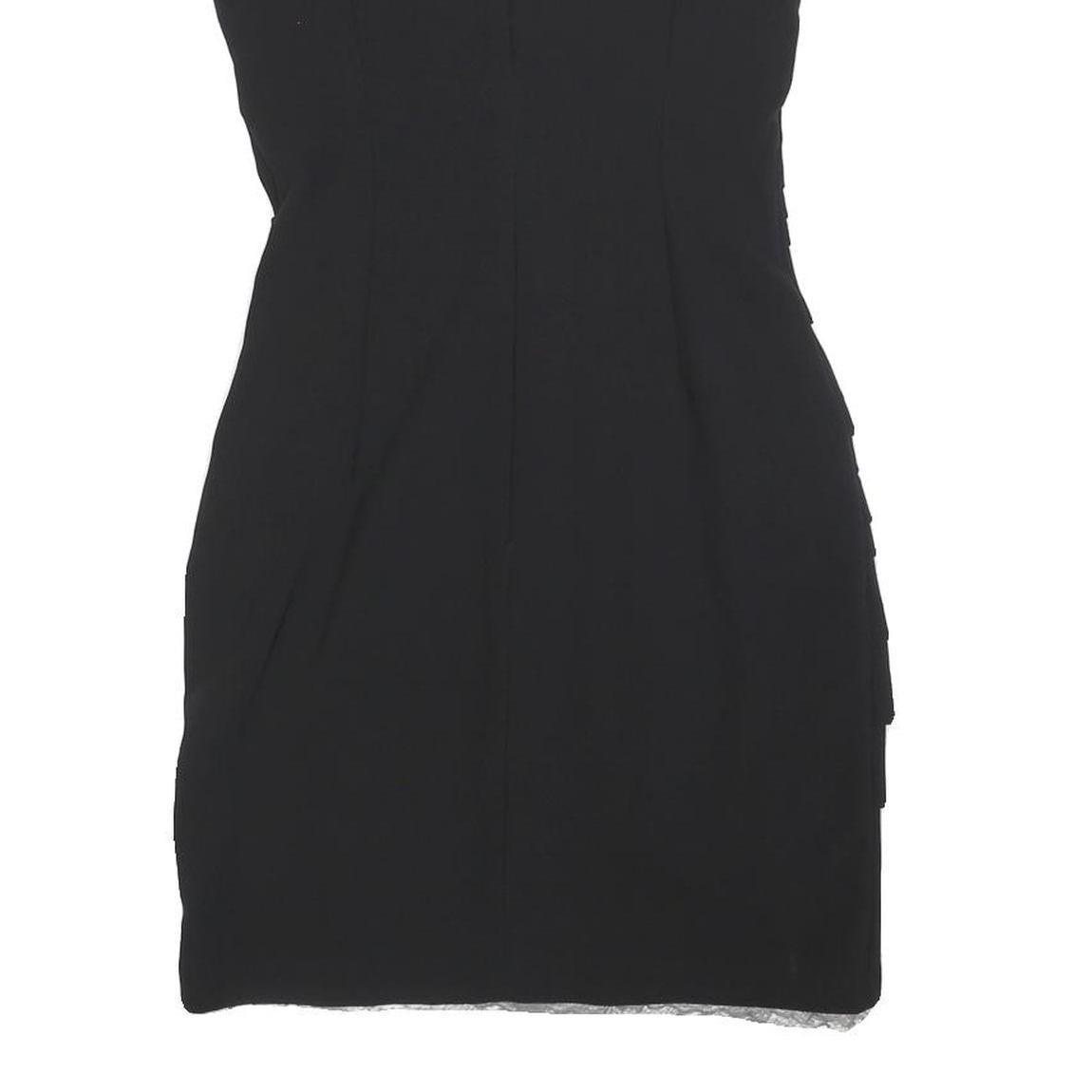 RINA SCIMENTO Womens Black Bodycon Woven Mini Dress S Sweetheart Neckline