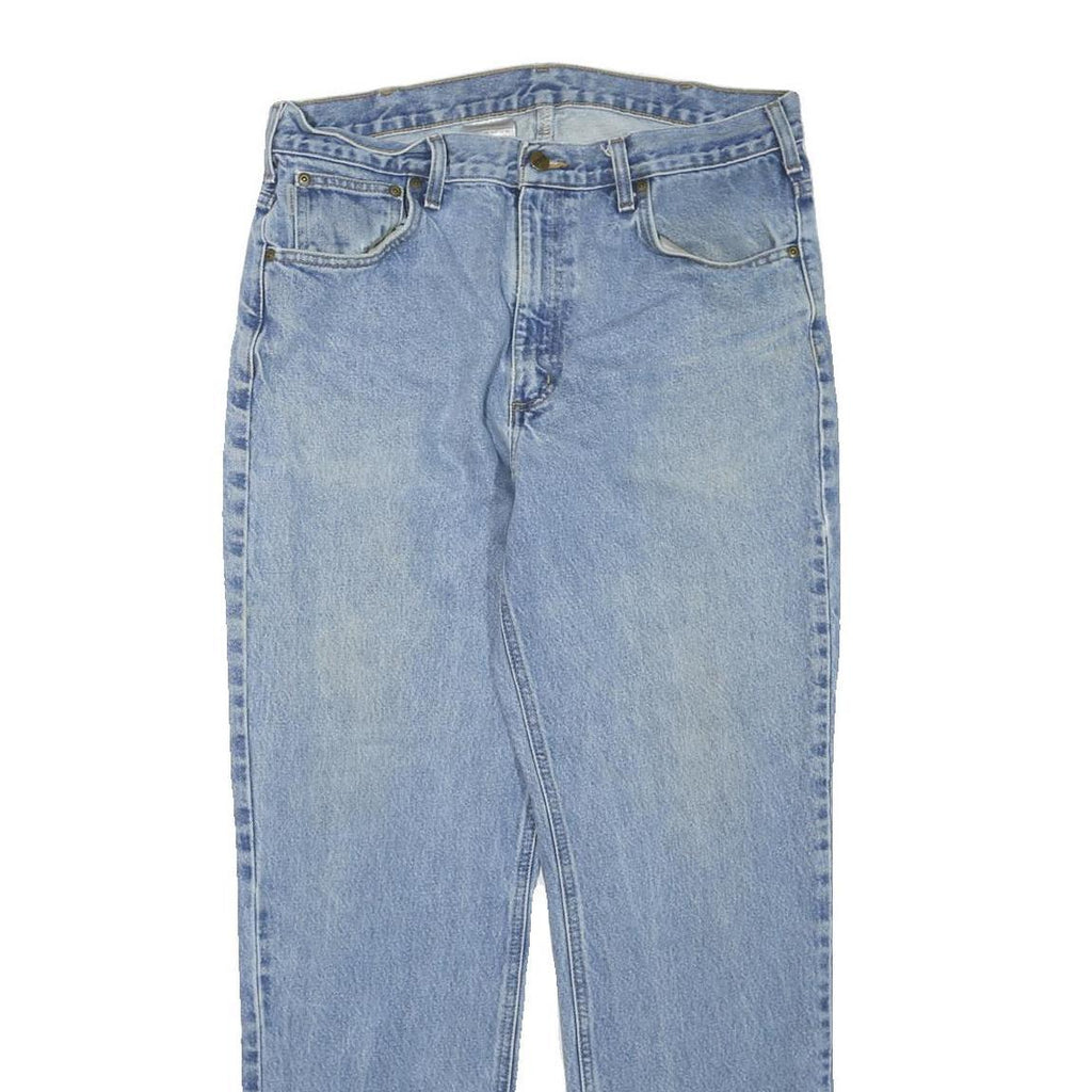 CARHARTT Womens Regular Blue Denim Light Wash Jeans W36 L32 Classic Fit Zip
