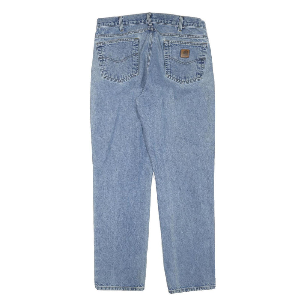 CARHARTT Womens Regular Blue Denim Light Wash Jeans W36 L32 Classic Fit Zip
