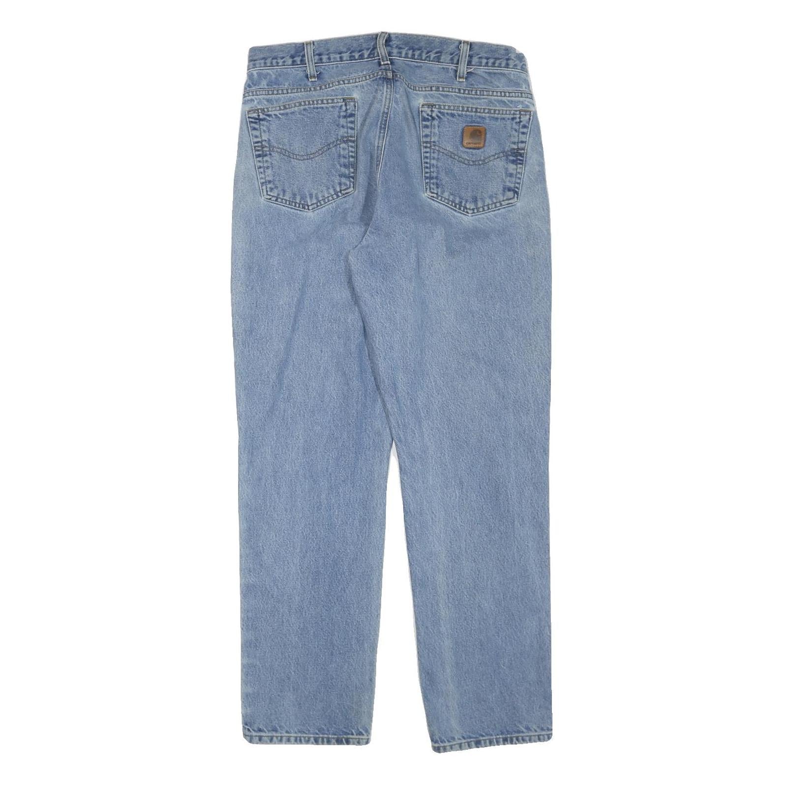 CARHARTT Womens Regular Blue Denim Light Wash Jeans W36 L32 Classic Fit Zip