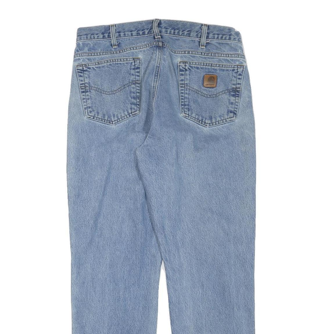 CARHARTT Womens Regular Blue Denim Light Wash Jeans W36 L32 Classic Fit Zip