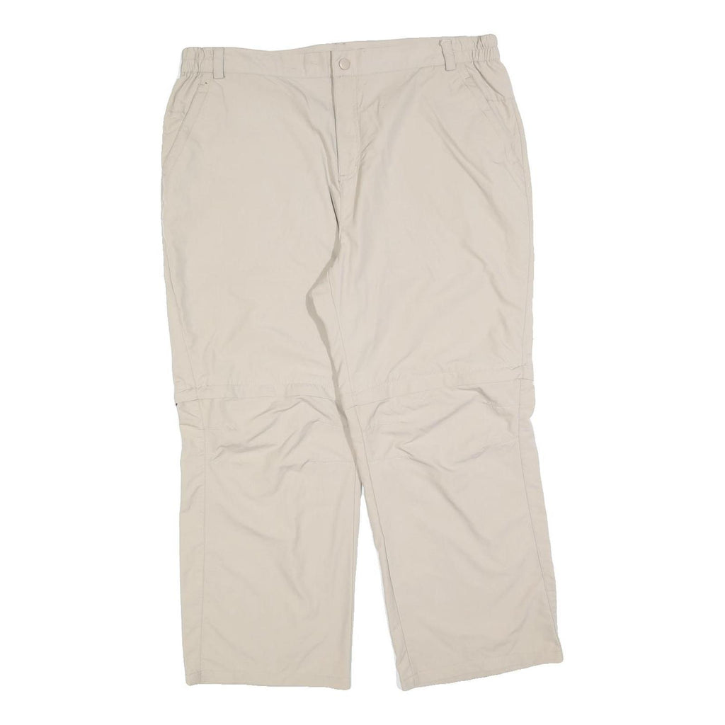 TREVOLUTION Womens Beige Regular Fit Straight Leg Trousers W36 L26 Polyester