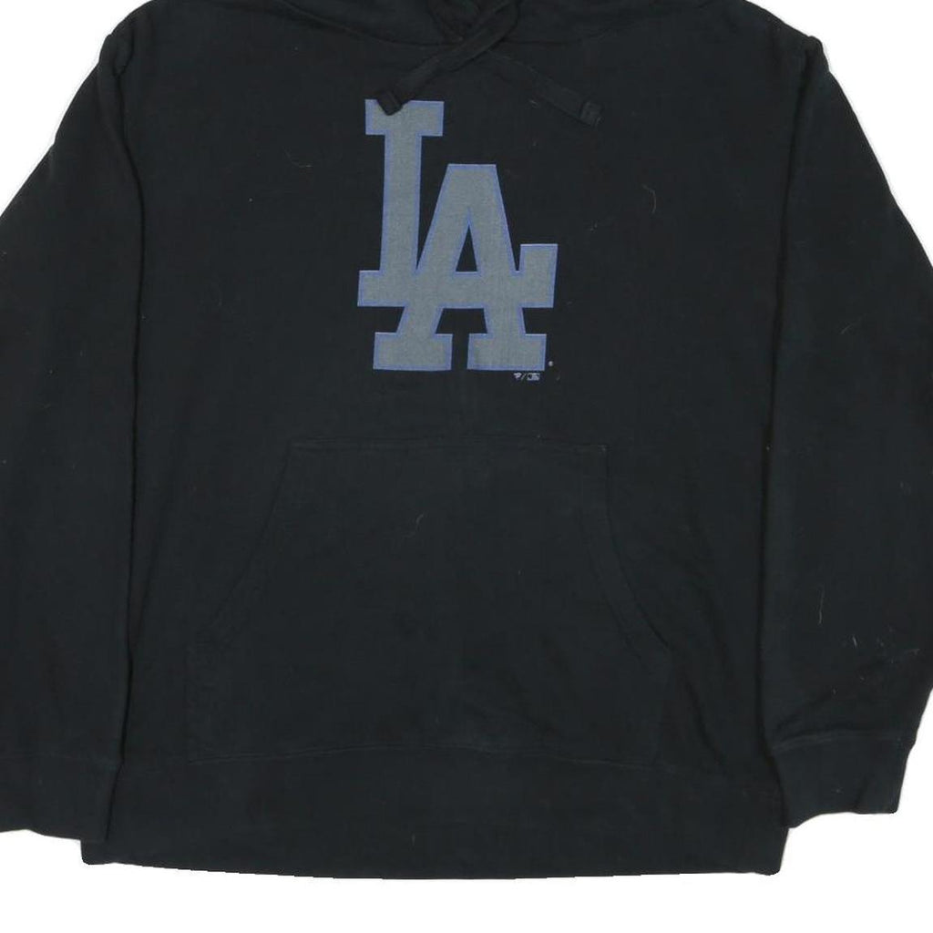 FANATICS Mens Black Cotton Blend Pullover Hoodie L LA Logo Casual Wear