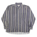 COTTON MILL Mens Blue & White Striped Shirt XL Button-Down Collar Casual