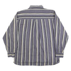 COTTON MILL Mens Blue & White Striped Shirt XL Button-Down Collar Casual