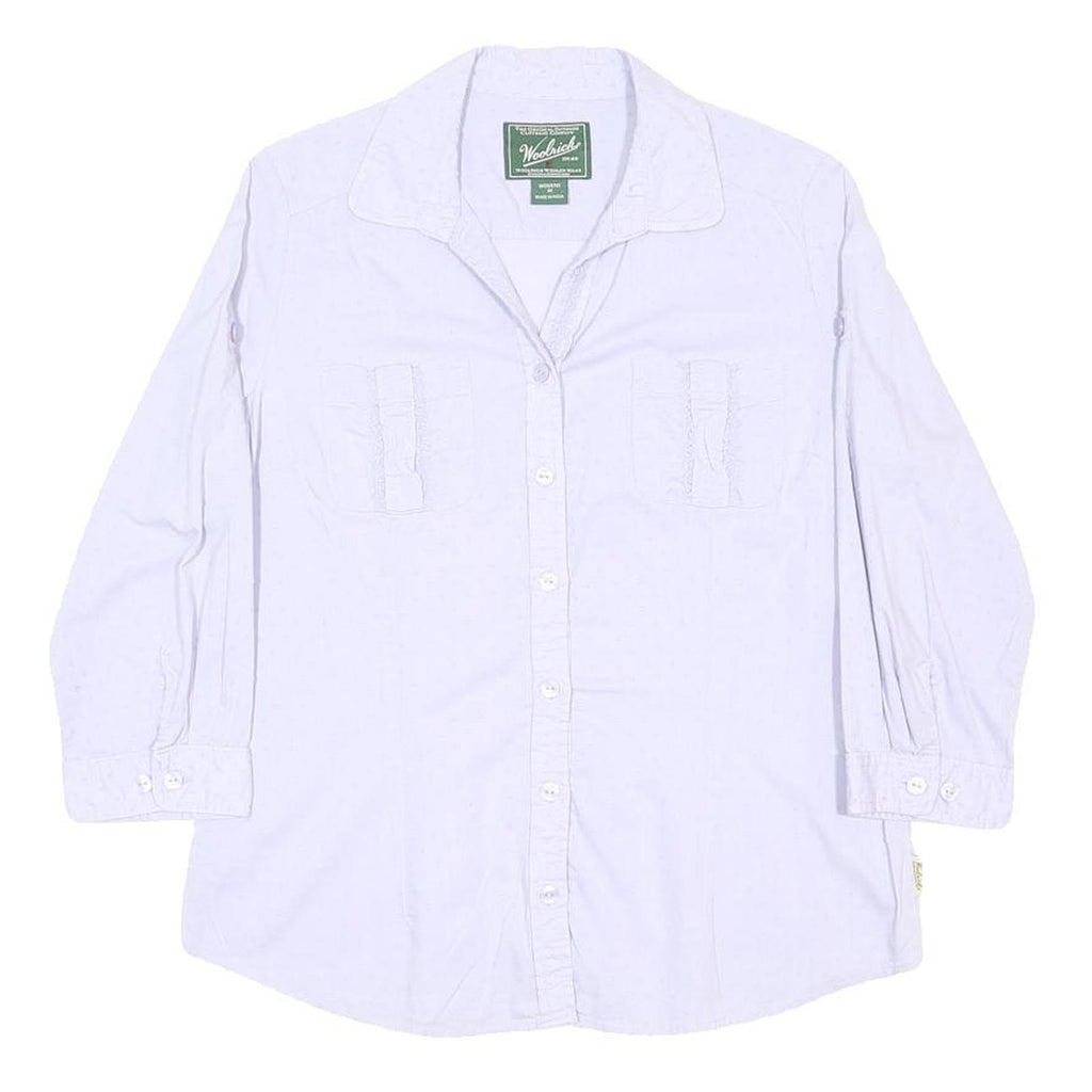 WOOLRICH Womens White Cotton Shirt M Button Long Sleeve Casual