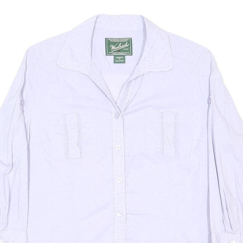 WOOLRICH Womens White Cotton Shirt M Button Long Sleeve Casual