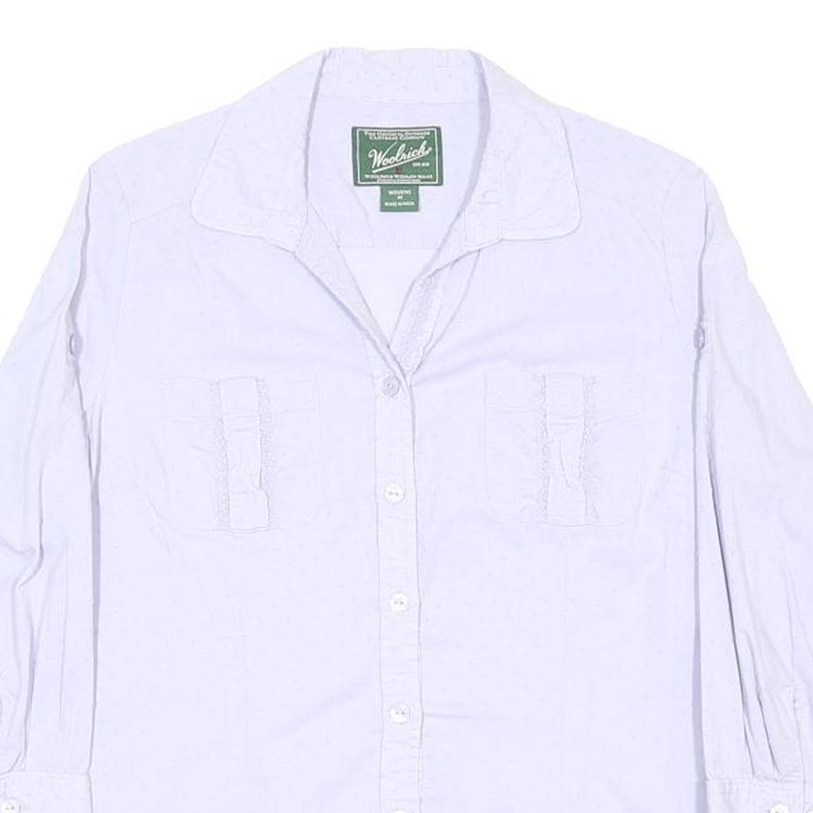 WOOLRICH Womens White Cotton Shirt M Button Long Sleeve Casual