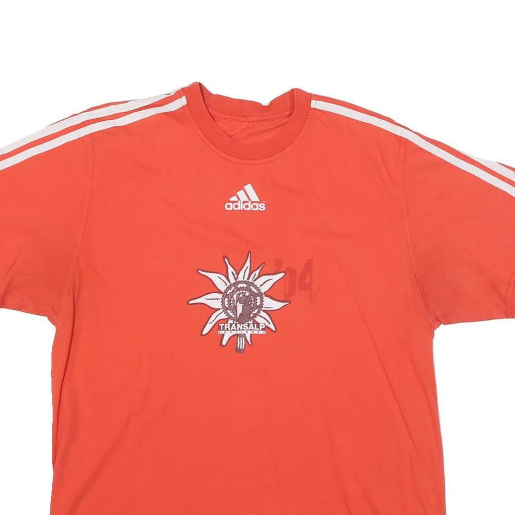ADIDAS Mens Red Transalp Graphic T-Shirt S Short Sleeve Crew Neck Sportswear