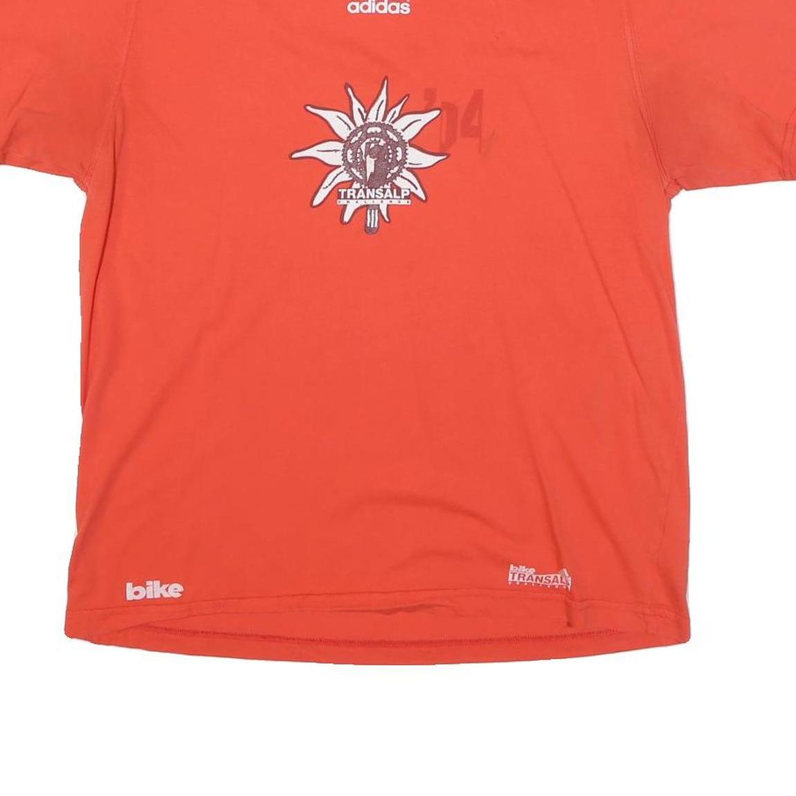 ADIDAS Mens Red Transalp Graphic T-Shirt S Short Sleeve Crew Neck Sportswear