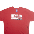RUSSELL ATHLETIC Mens Red Elyria Volleyball Graphic T-Shirt 2XL Short Sleeve