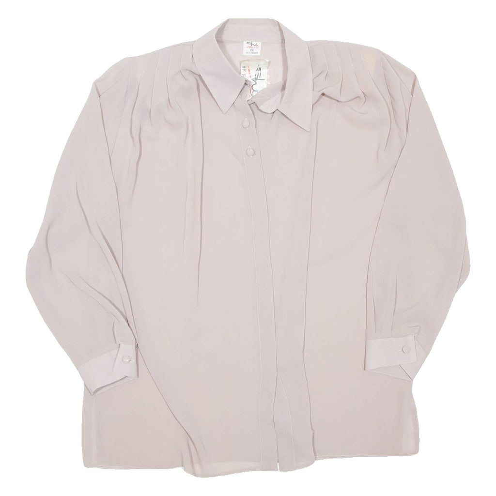 SHE FASHION Sheer Womens Blouse Pink Long Sleeve 2XL