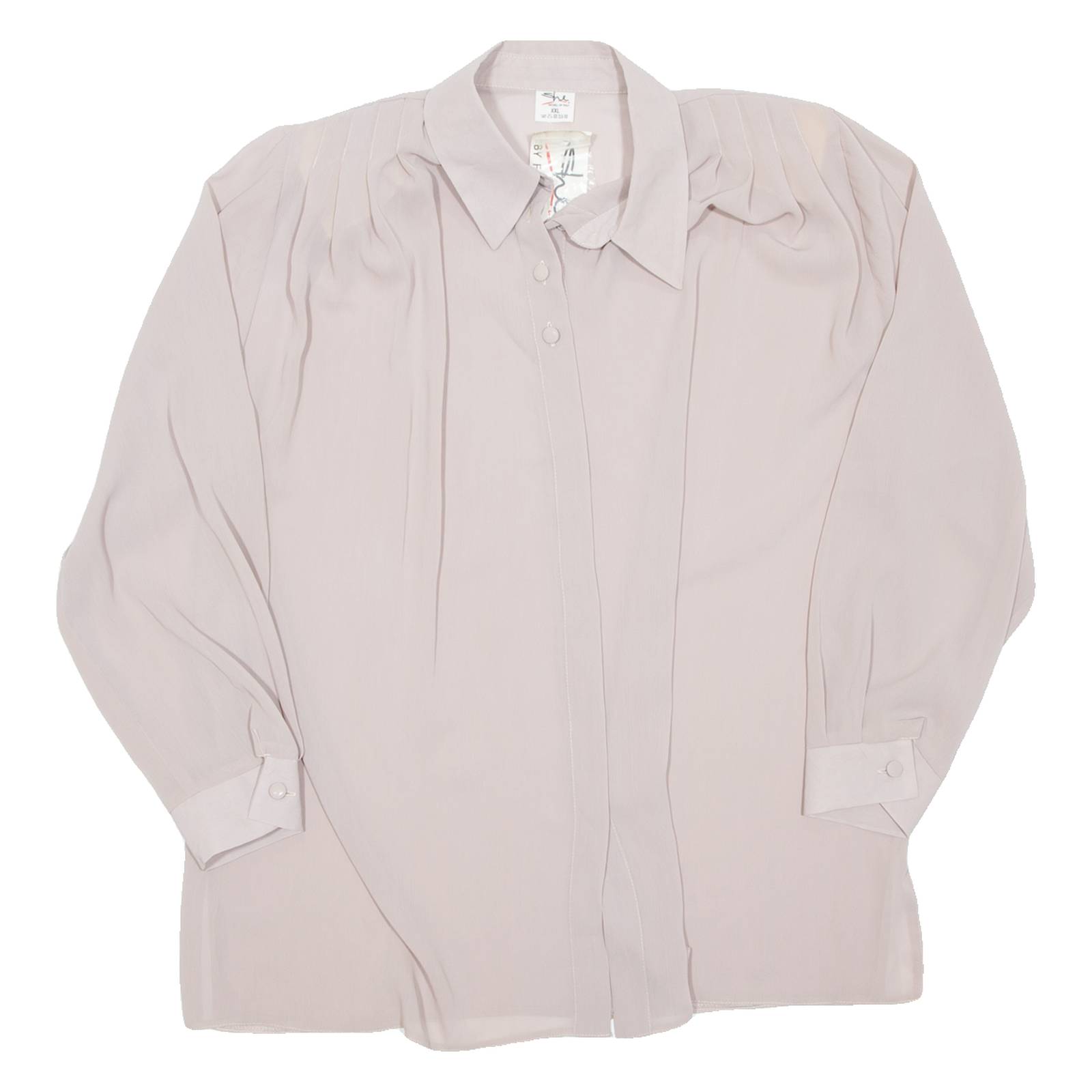 SHE FASHION Sheer Womens Blouse Pink Long Sleeve 2XL