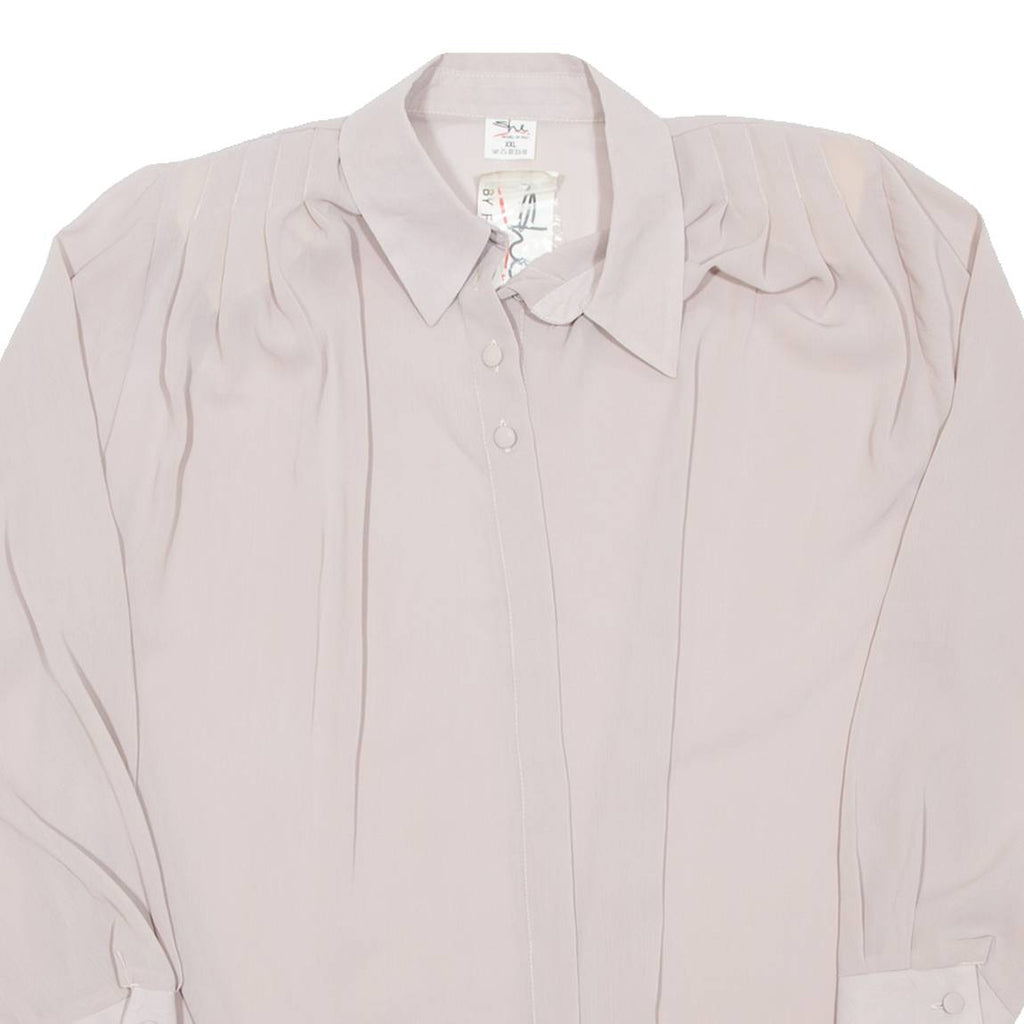 SHE FASHION Sheer Womens Blouse Pink Long Sleeve 2XL