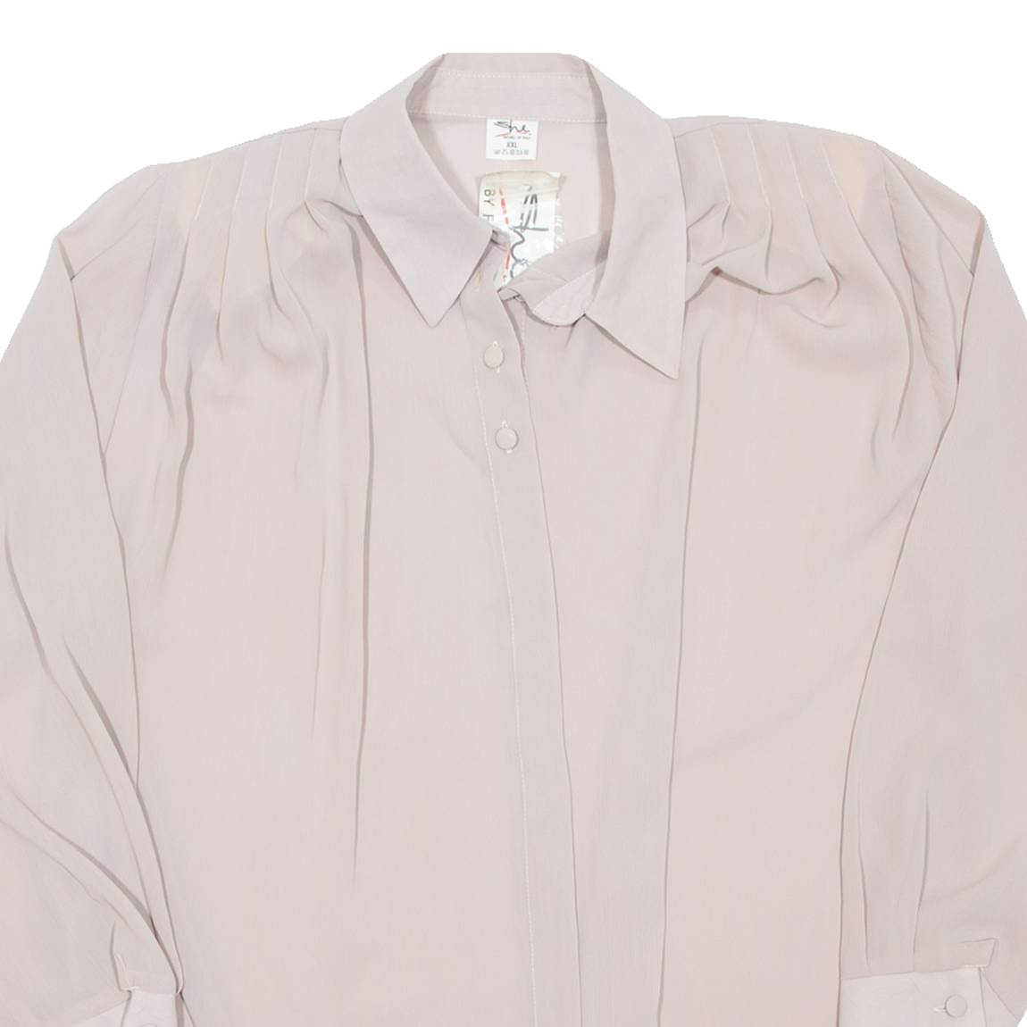 SHE FASHION Sheer Womens Blouse Pink Long Sleeve 2XL
