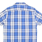 NAUTICA Mens Blue & White Check Shirt M Short Sleeve Cotton Blend Casual