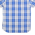 NAUTICA Mens Blue & White Check Shirt M Short Sleeve Cotton Blend Casual