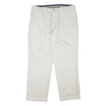 DOCKERS Mens Cotton Blend White Regular Straight Trousers W36 L28 Casual Smart