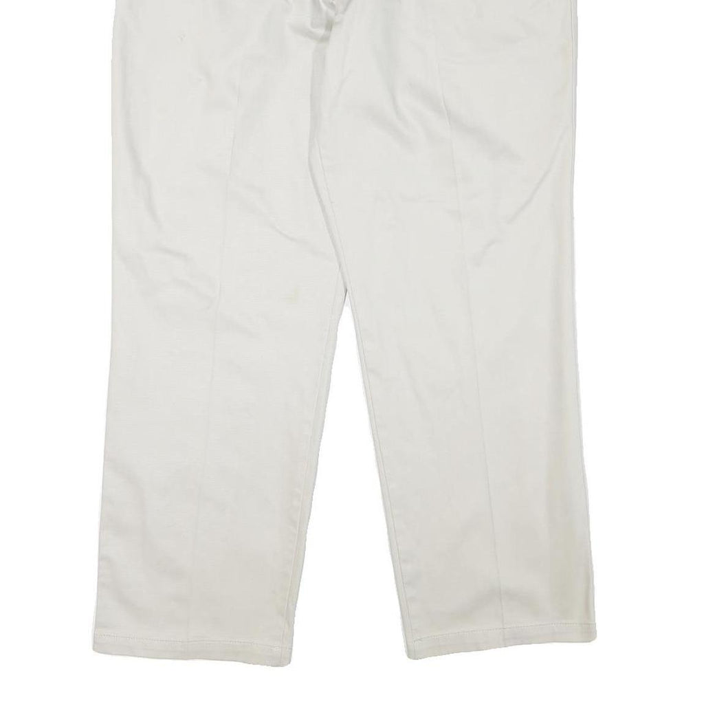 DOCKERS Mens Cotton Blend White Regular Straight Trousers W36 L28 Casual Smart